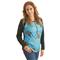 Guide Gear Women's Camo Henley Shirt, Realtree Xtra Tiffany Blue