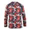 Guide Gear Men's Performance Fishing/UPF shirts Long Sleeve Shirt, Wave Camo Mandarin Red