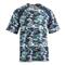 Guide Gear Men's Performance Fishing/UPF Short Sleeve Shirt, Wave Camo Indigo Blue