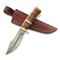 SZCO Damascus Stacked Leather Bowie Knife
