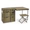 U.S. Military Surplus Wooden Field Desk, 3 Piece, Used