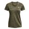 Under Armour Women's Tech Twist V-neck Shirt, Grove Green/marine Od Green/metallic Sil