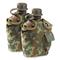 Military Style Canteen with Cover, 2 Pack, Flecktarn