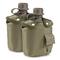 Military Style Canteen with Cover, 2 Pack, Olive Drab