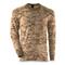 Military Style Camo Long Sleeve Shirt, Desert Digital Camo