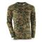 Military Style Camo Long Sleeve Shirt, Digital Woodland