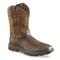 Ariat Men's Groundbreaker Wide Square Toe H2O Waterproof Western Work Boots, Dark Brown