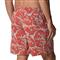 Columbia Men's Super Backcast Water Shorts, Red Hibiscus Hawaiian Throwback Print