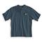Carhartt Men's Workwear Short Sleeve Pocket Henley Shirt, Stream Blue