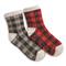 Guide Gear Women's Double-layer Gripper Socks, 2 Pairs, Red/grey Plaid