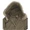 Button-in synthetic fur-lined hood