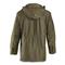 Attached stowaway hood, Olive Drab