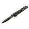 4.47" spear-point partially-serrated blade with black coating