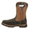 Dan Post Men's Scoop Waterproof Western Work Boots, Chocolate/rust