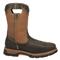 Dan Post Men's Scoop Waterproof Western Work Boots, Chocolate/rust