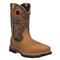 Dan Post Men's Storms Eye Waterproof Composite Toe Western Work Boots, Brown/red