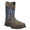 Dan Post Men's Storm Surge Waterproof Composite Toe Western Work Boots, Gray/Blue