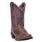 Dan Post Kids' Little River Leather Western Boots, Majesty Brown/purple