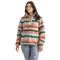 LIV Outdoor Women's Noella Sherpa Pullover Sweater, Eggshell Brushed Stripe