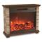 Lifesmart Infrared Quartz Fireplace Heater, Faux Stone Cabinet