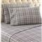 Shavel Home Products Micro Flannel® Printed Sheet Set, Carlton Plaid Gray