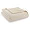 Shavel Home Products Micro Flannel Sherpa Blanket, Ivory