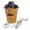 Includes 6-qt. aluminum freezing canister, stabilizing ring, canister lid, cap and ice cream stir stick