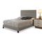Tranquil Sleep Faux Leather Horizontal Channel Platform Bed Frame, Gray