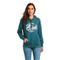 Ariat Women's REAL Graphic Logo Hoodie, Teal