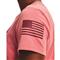 Under Armour Women's Freedom Flag Shirt, Pink Clay/league Red