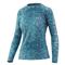 Huk Women's VC Turtlegrass Pursuit Shirt, Blue Radiance