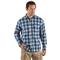 Huk Men's Maverick Fishing Flannel Shirt, Silver Blue