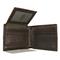 Flip-up passcase lets you flash the ID while keeping it in wallet, Black/brown