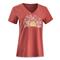 Life Is Good Women's Watercolor Daisy Crusher Vee Shirt, Faded Red