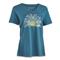 Life Is Good Women's Watercolor Daisy Crusher Vee Shirt, Persian Blue