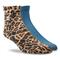Ariat Women's Print Ankle Socks, 2 Pairs, Leopard Print/sky Blue