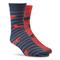 Ariat Women's Western Print Socks, 2 Pairs, Horses Over Stripes Red/navy