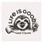 Life is Good Women's Take it Sloth Crusher Lite Long-Sleeve Vee, Cloud White