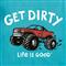 Life is Good Kids' Get Dirty Truck Long-Sleeve Crusher Tee, Island Blue