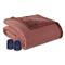 Shavel Home Products Micro Flannel Electric Heated Ultra Velvet Blanket, Merlot