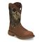 Justin Men's Stampede Rush Woodlands Waterproof Western Boots, Woodland Camo