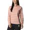 Columbia Women's Sun Trek Pattern Long Sleeve Shirt, Coral Reef Multi Sunrise Stripe