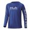 Huk Youth Pursuit Long Sleeve Fishing Shirt, Huk Blue