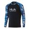 Huk Mossy Oak Fracture Double Header Long Sleeve Shirt, Deep Ocean Blue