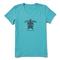 Life Is Good Women's Mandala Turtle Crusher Lite Vee Shirt, Island Blue
