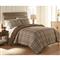 Shavel Home Products Micro Flannel Reversible Comforter Set, Carlton Plaid Bark
