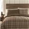 Shavel Home Products Micro Flannel Reversible Comforter Set, Carlton Plaid Bark