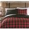 Shavel Home Products Micro Flannel Reversible Comforter Set, Buffalo Check Red