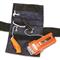 Adjustable belted storage pouch holds vest and light/whistle
