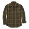 Carhartt Men's Loose Fit Heavyweight Flannel Plaid Shirt, Oiled Walnut